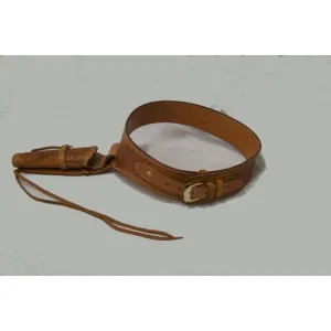 Hand Tooled Embossed Western Leather Gun Belt Single Holster - .22 CAL.