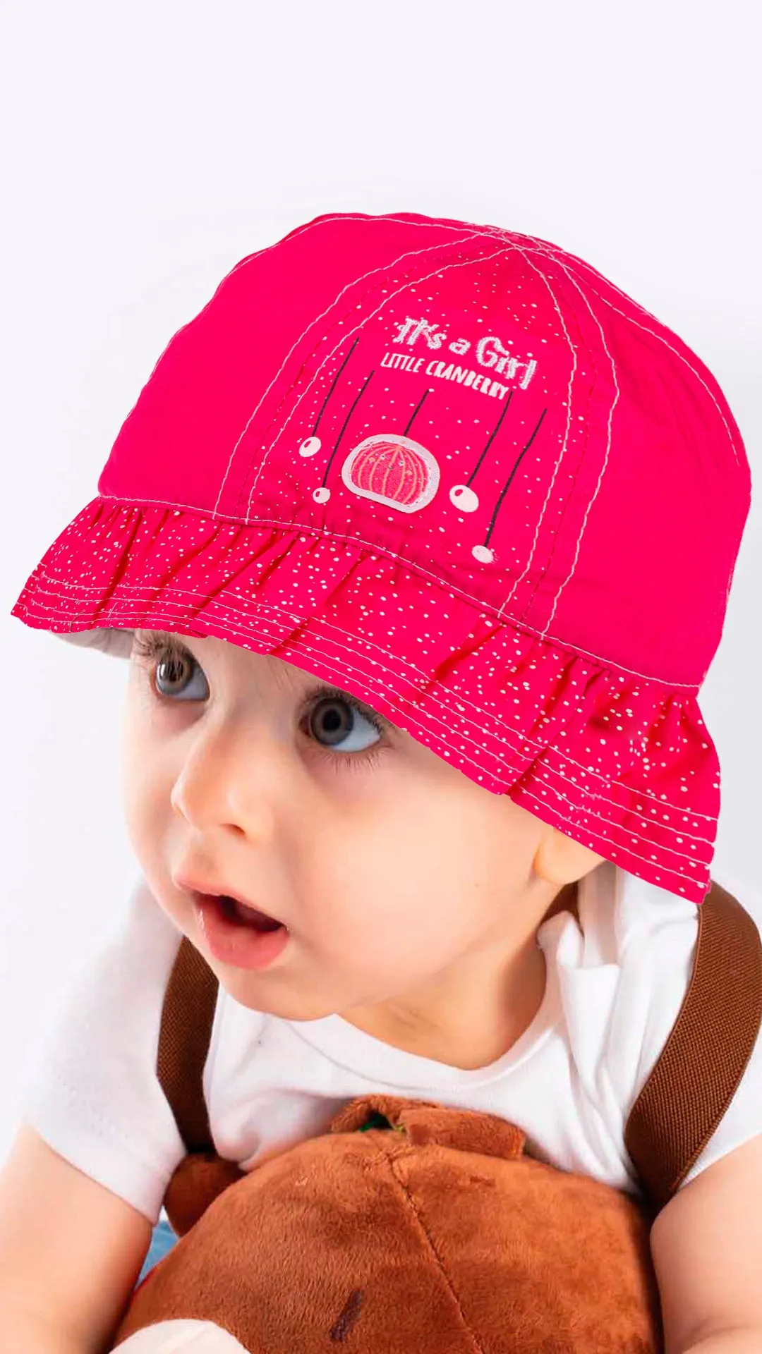 It'S A Girl Little Cranberry -Infant Girl Maxi Hat 0-18 Months