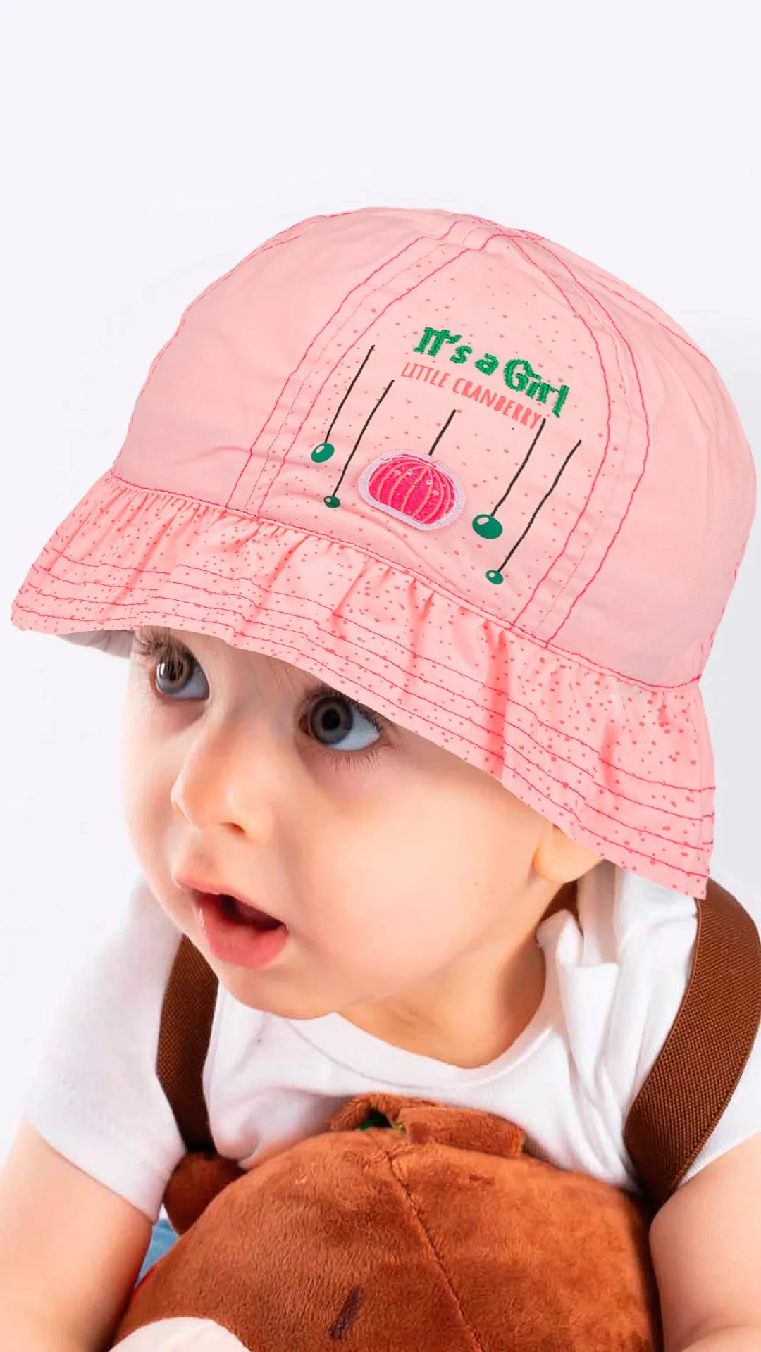 It'S A Girl Little Cranberry -Infant Girl Maxi Hat 0-18 Months