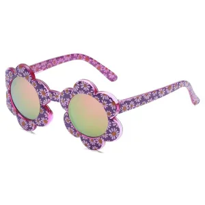 Kids Pink and Purple Flower Multi Colour Sunglasses