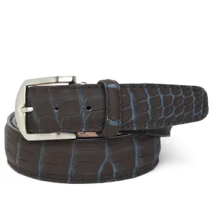 LEN Belt Ultra Matte Two-Tone American Alligator Whiskey & Denim STK