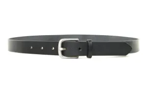 Maximum Henry Black Leather Silver Slim Standard Belt