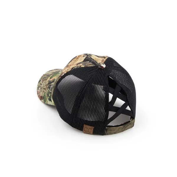 MossyOak Criss-Cross Pony Cap