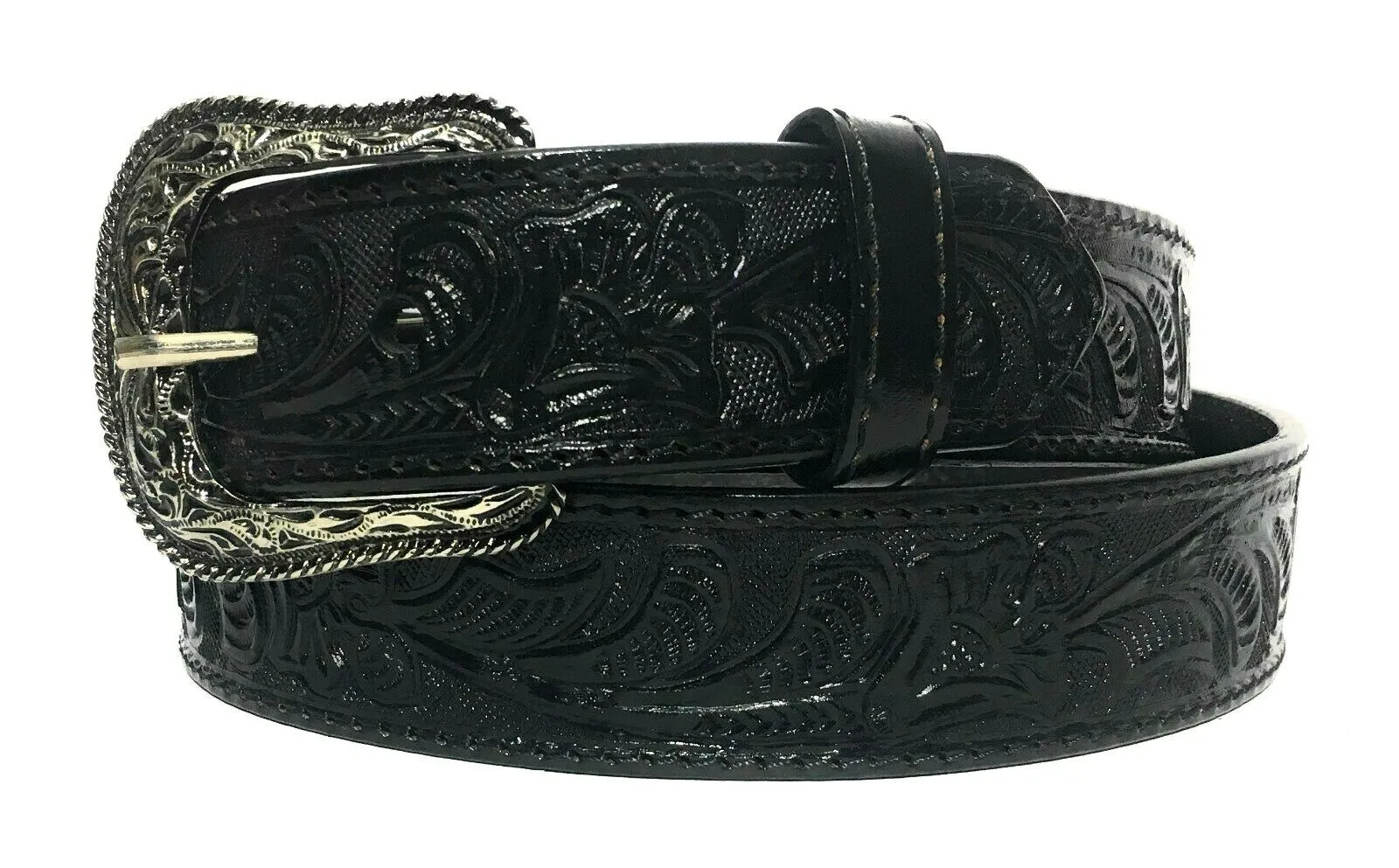 MRoyale™ Embossed Western Leather Belt | Floral Tulip, Cowboy Rodeo, 4 Colors