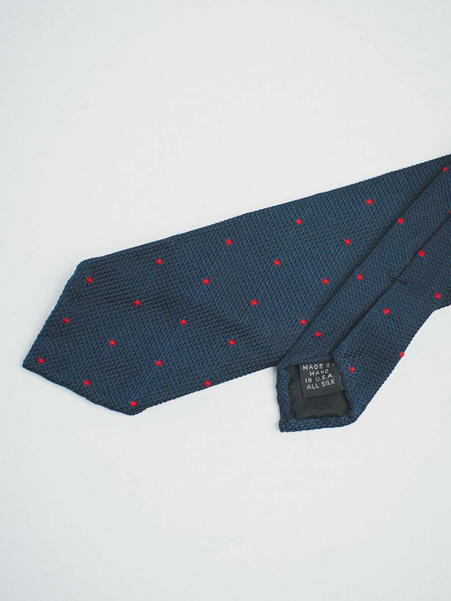 NAVY GRENADINE WITH RED DOTS