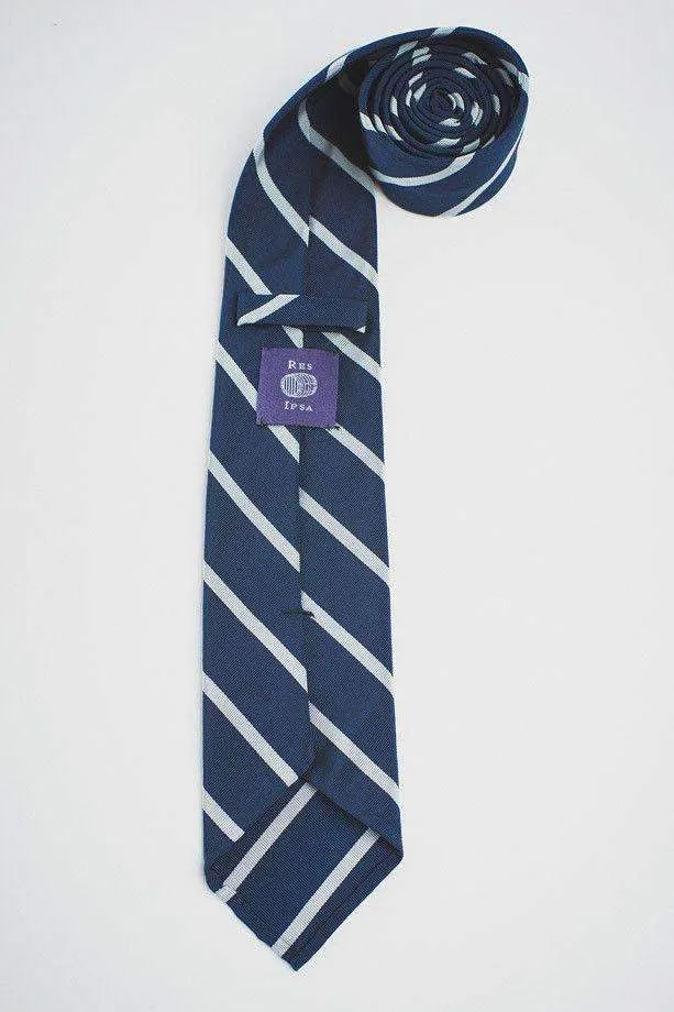 NAVY MOGADOR WITH SILVER STRIPE