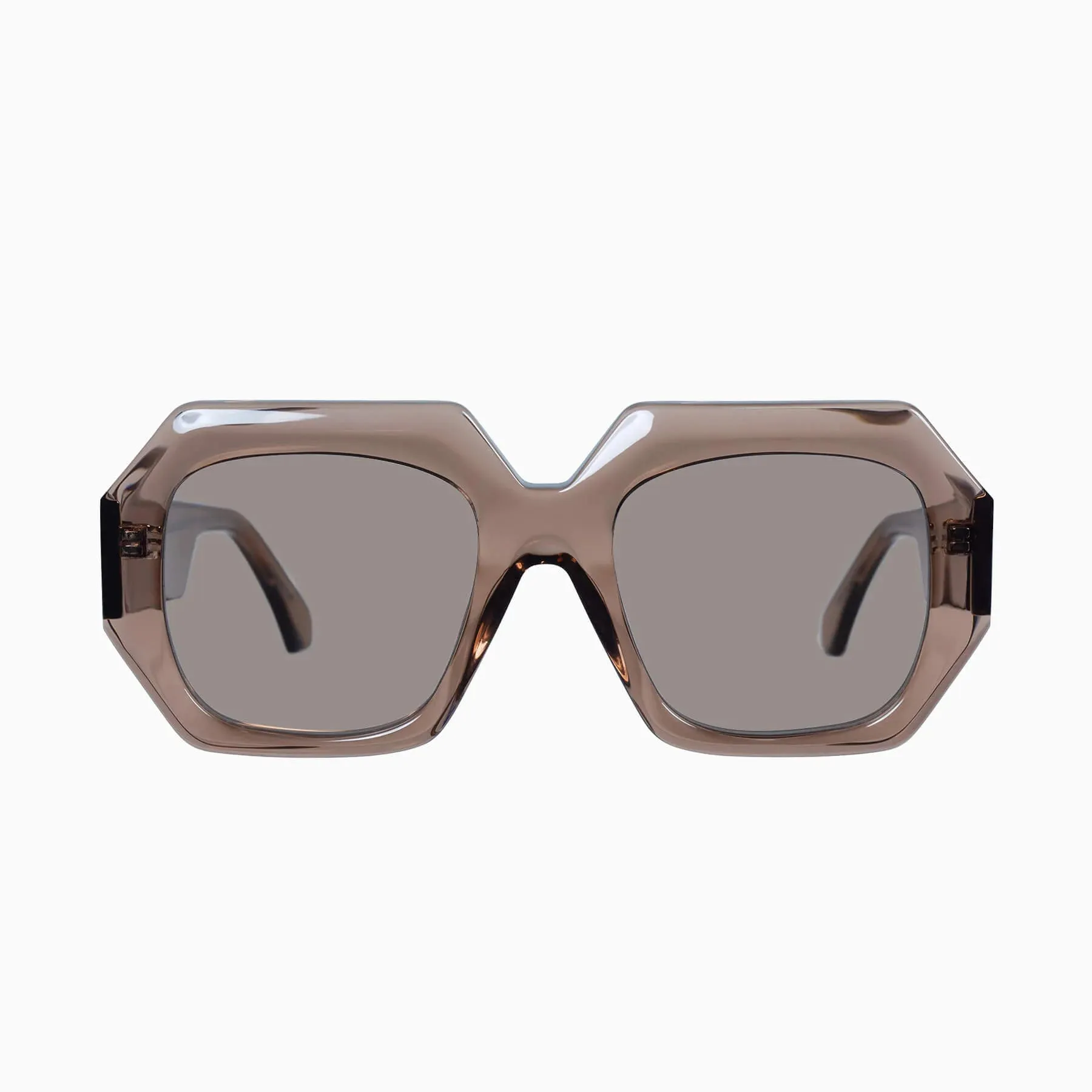 Polarized Monolith / Transparent Mocha with Gold Metal Trim  / Light Brown Lens