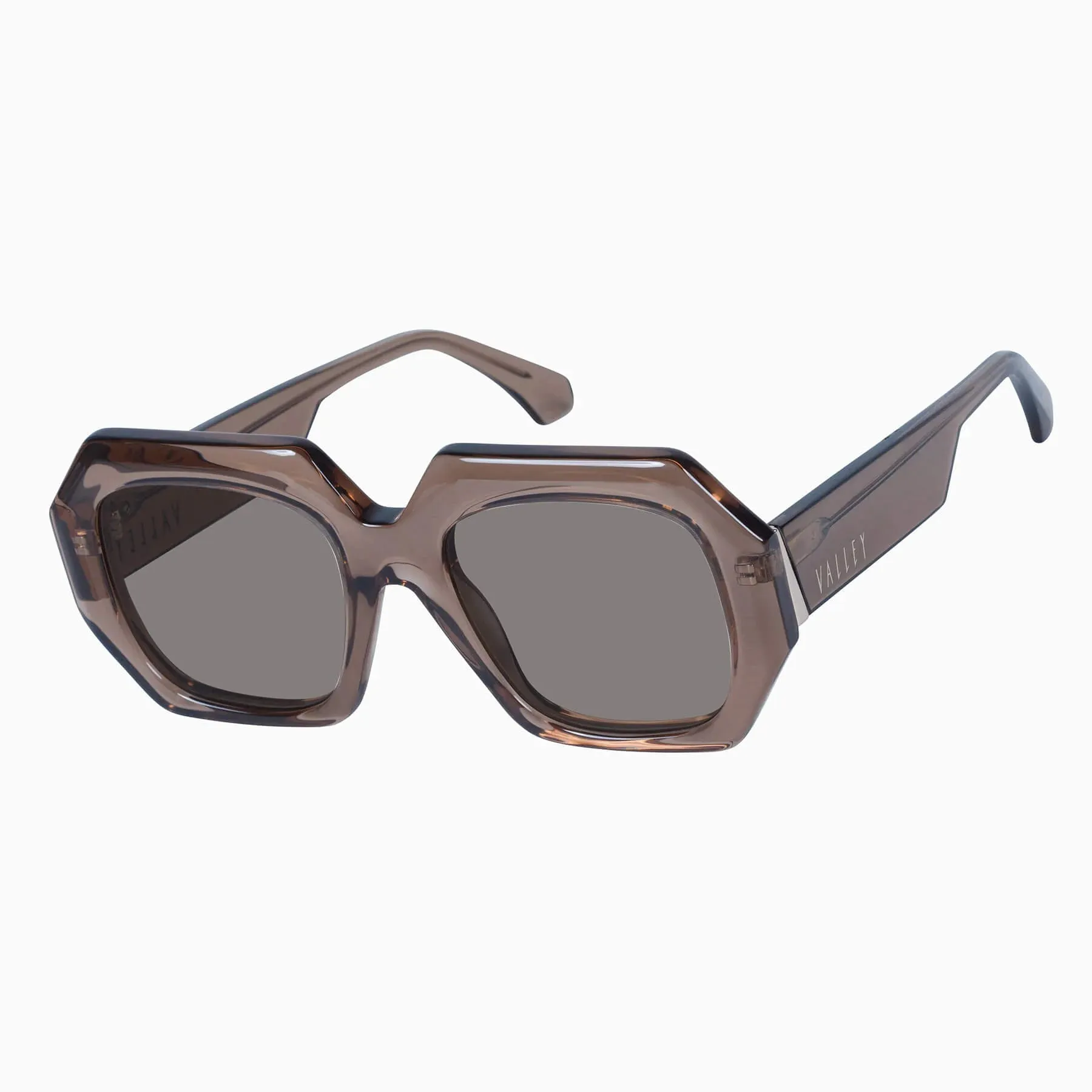 Polarized Monolith / Transparent Mocha with Gold Metal Trim  / Light Brown Lens