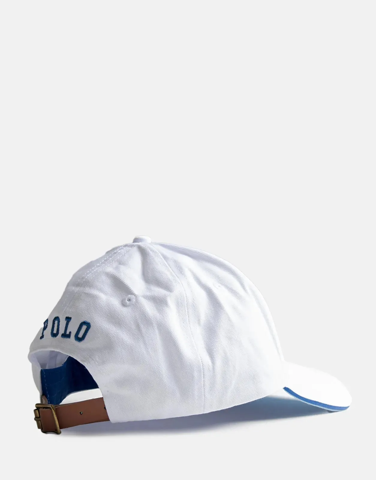 Polo 6 Panel Crest Equestrian Peak White Caps