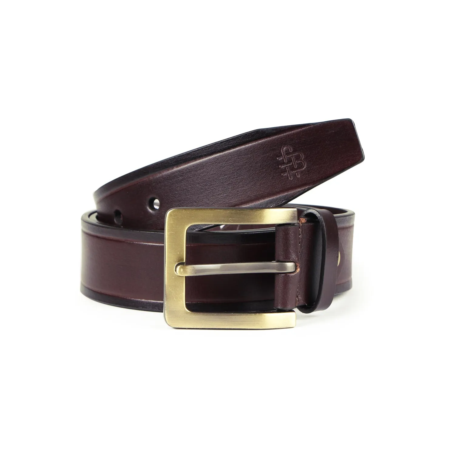 Premium Solid Pure Leather Belt - Dark Brown