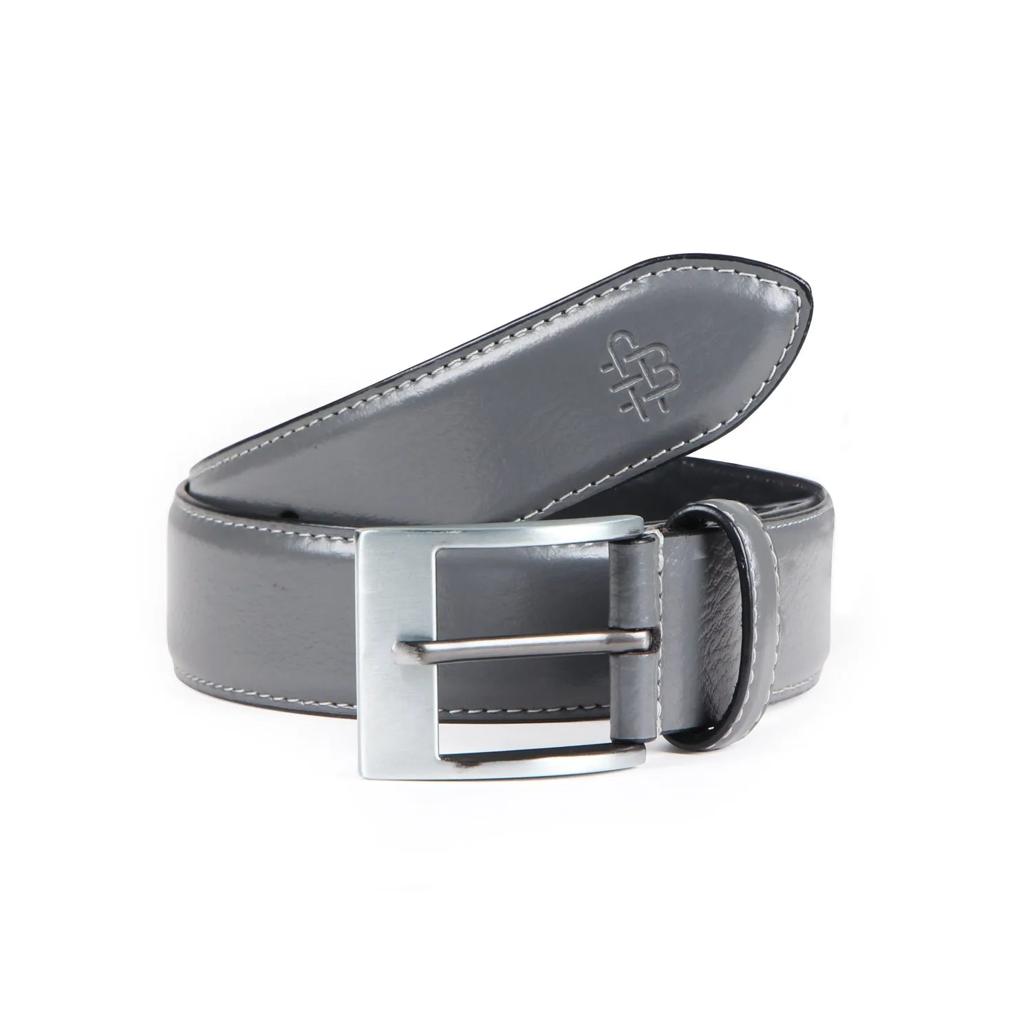 Premium Solid Pure Leather Belt - Grey