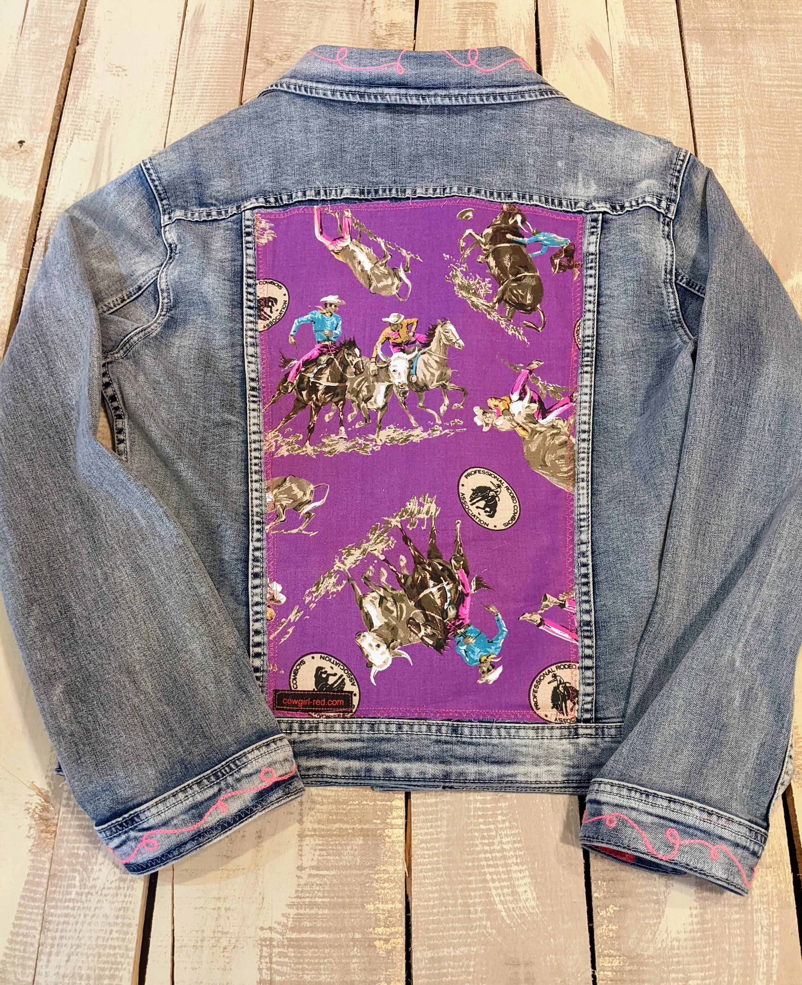 Purple PRCA Bull Dogger | Jean Jacket