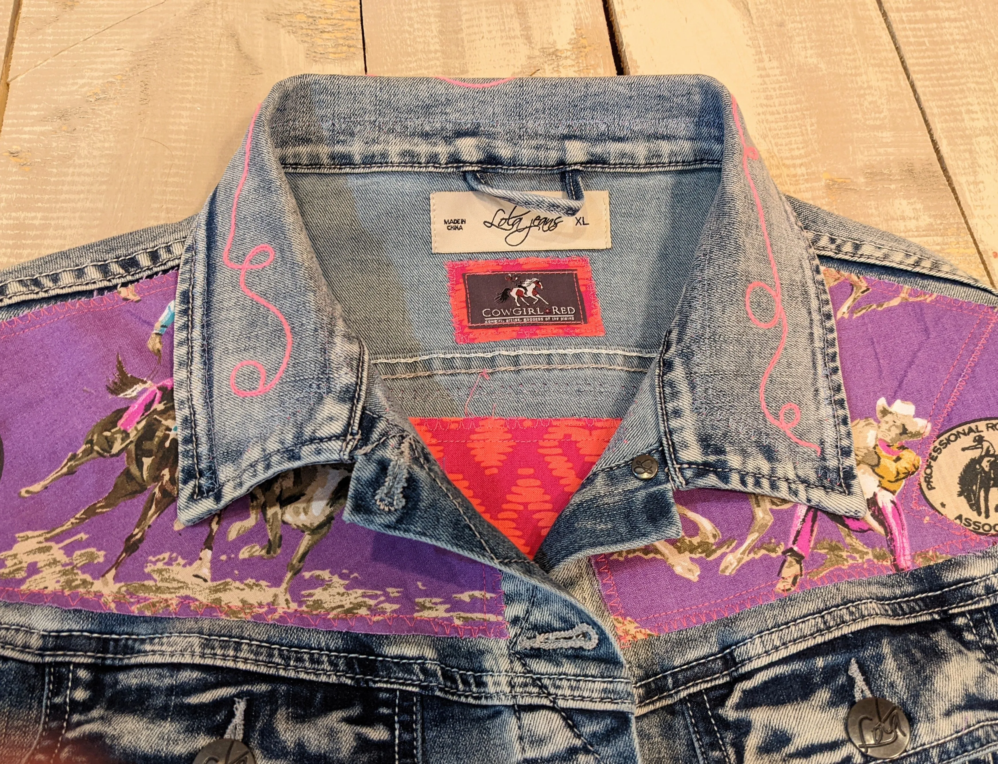 Purple PRCA Bull Dogger | Jean Jacket