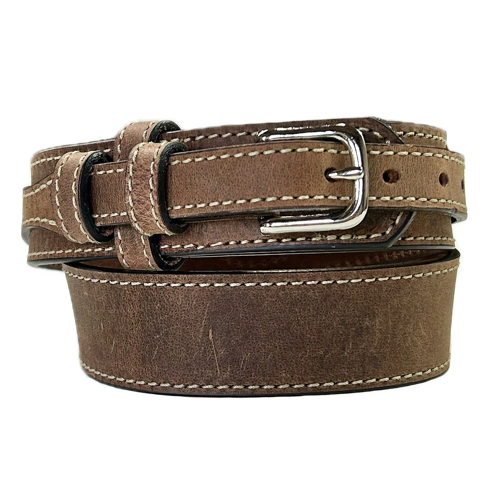 Single Stitch Ranger Tan Genuine Leather Western Belt