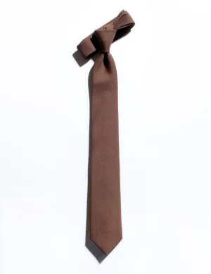 Super 130s Wool Plainweave Tie - Chestnut