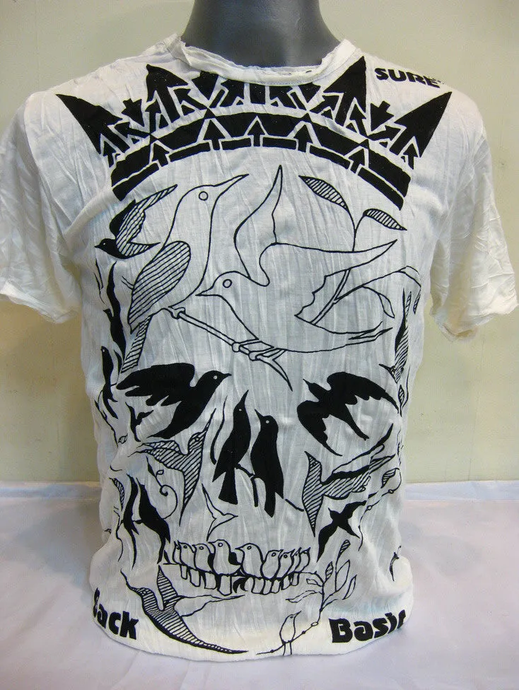 Sure Design Men's Crow Skull T-Shirt White