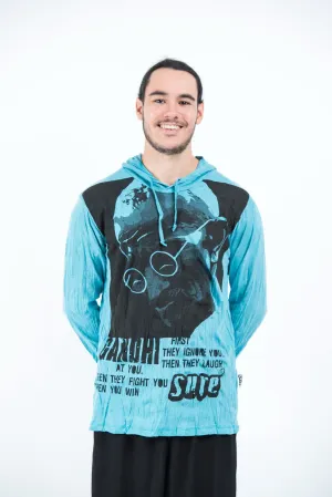 Sure Design Unisex Gandhi Hoodie Turquoise