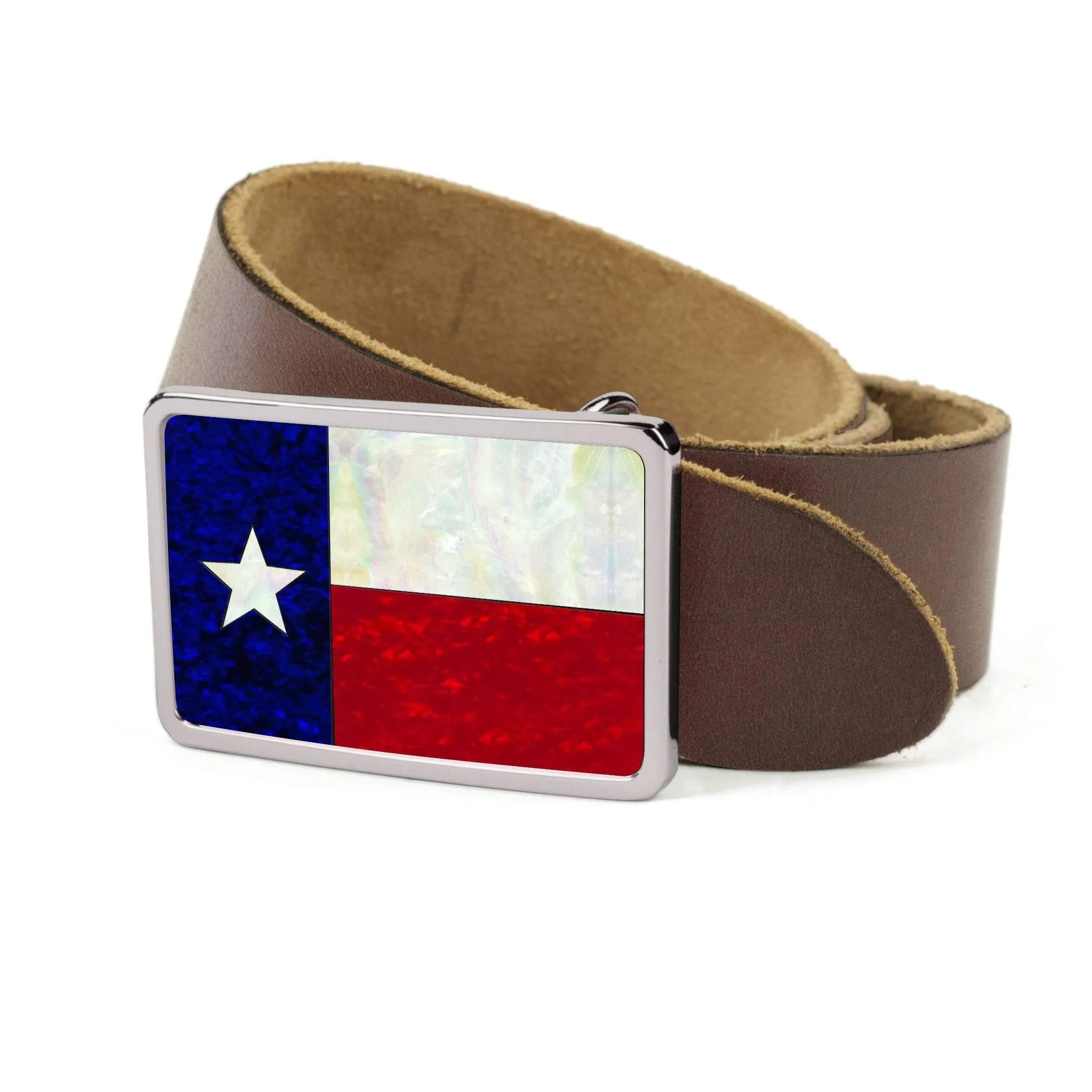 Texas Lonestar Shell Inlay Belt Buckle