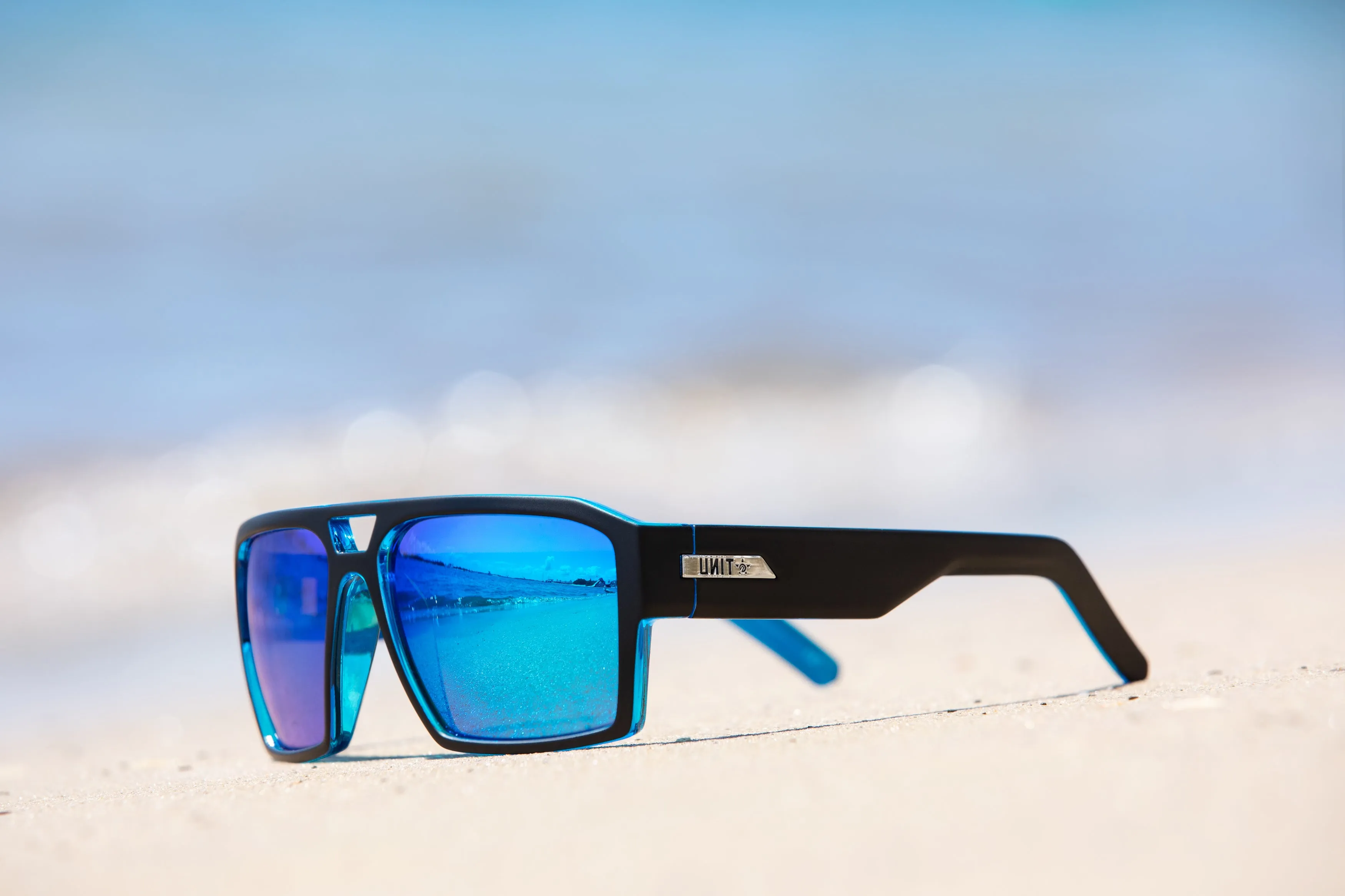 UNIT Sunglasses Vault - Matte Black Blue Polarised